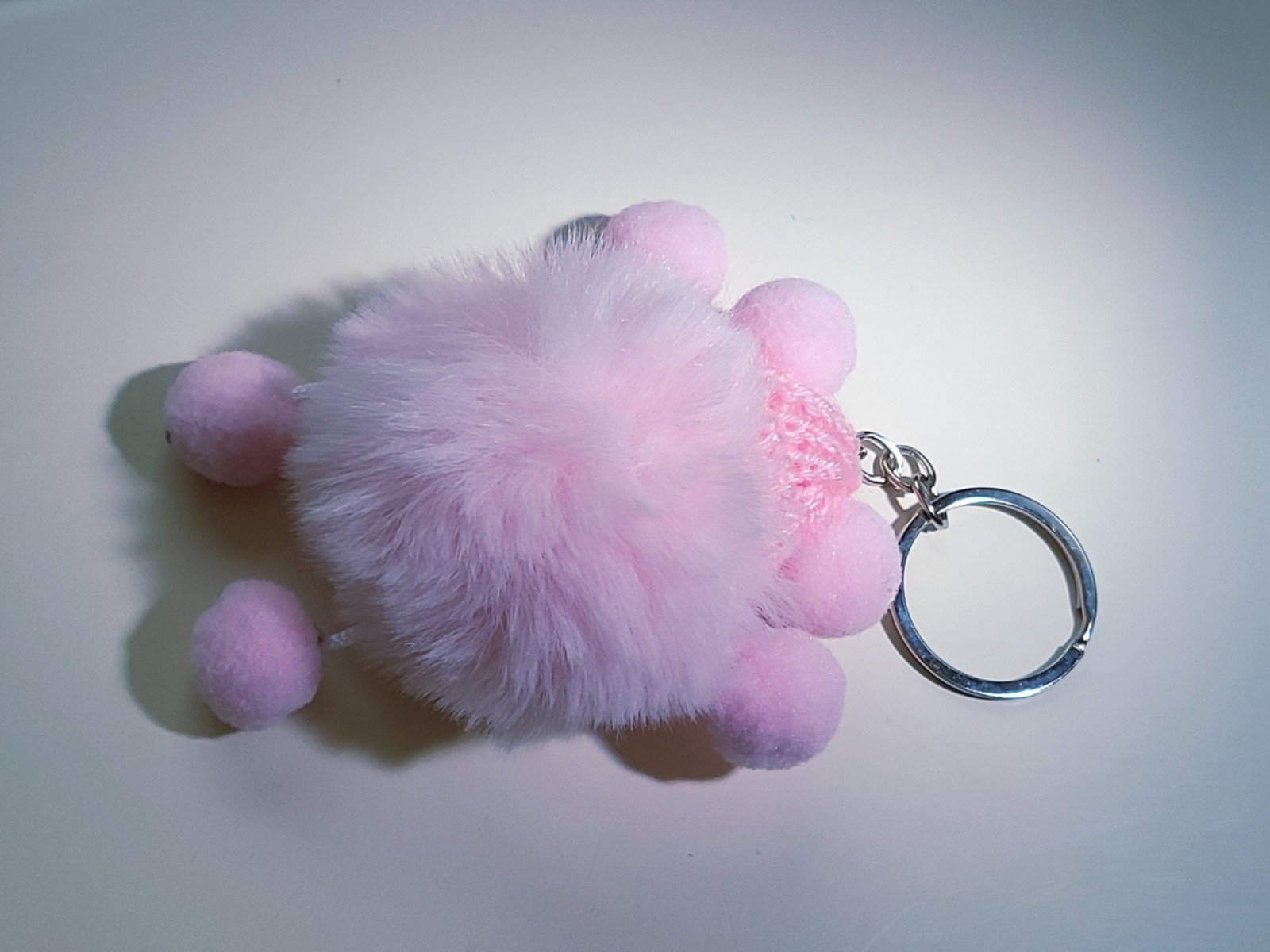 Cute Fluffy Pink Pom Pom Keychain, Sunnies & Knit Hat Accessories
