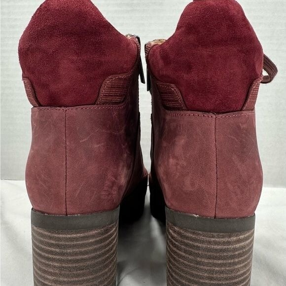 Vionic Womens Spencer Burgundy Combat Boots Size 5 Medium (B, M)
