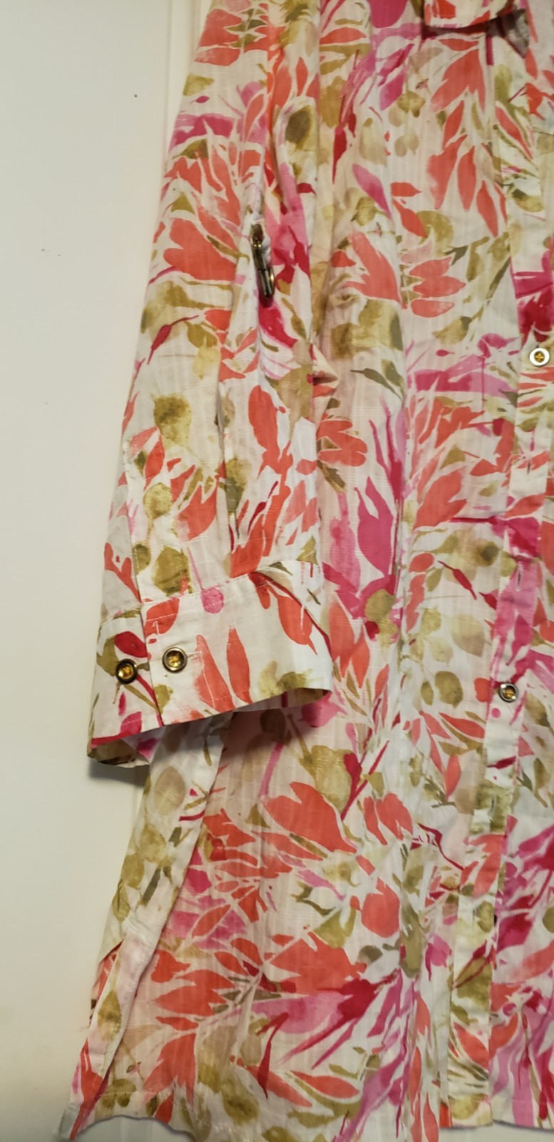Karen Scott Women’s 2X MULTICOLORED Floral Button Up 100% Cotton Shirt