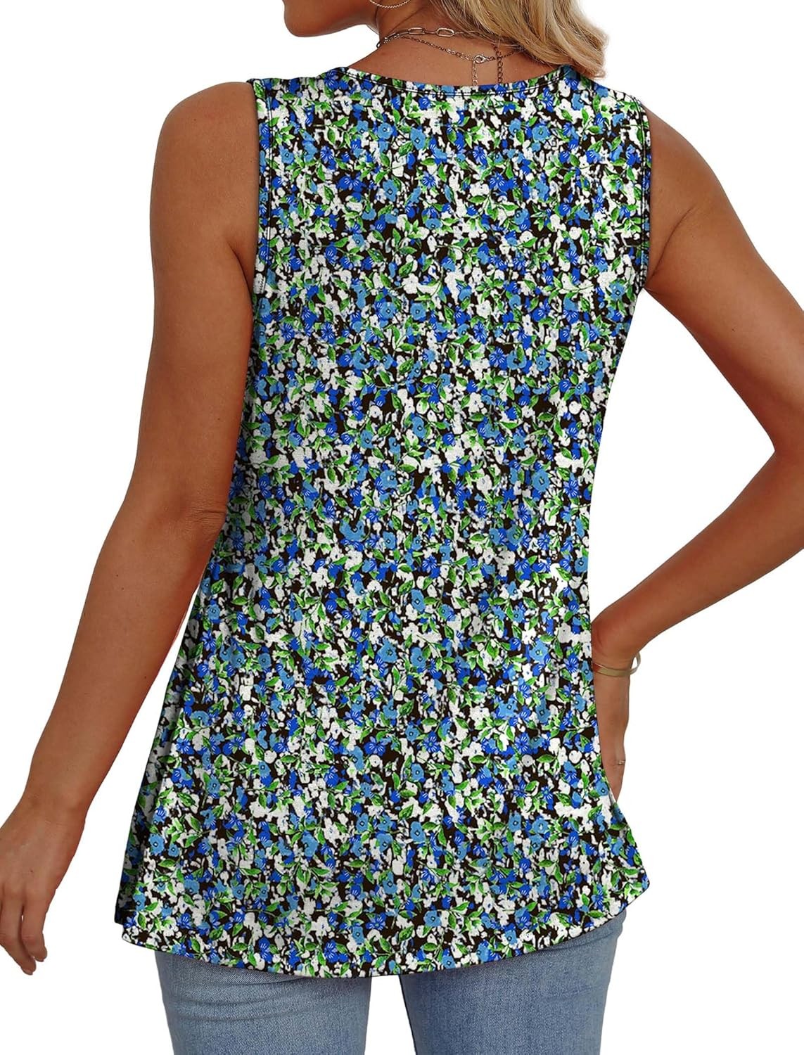 Womens Flowy Babydoll Tank Top Sleeveless V Neck Peplum Summer Casual Blouse