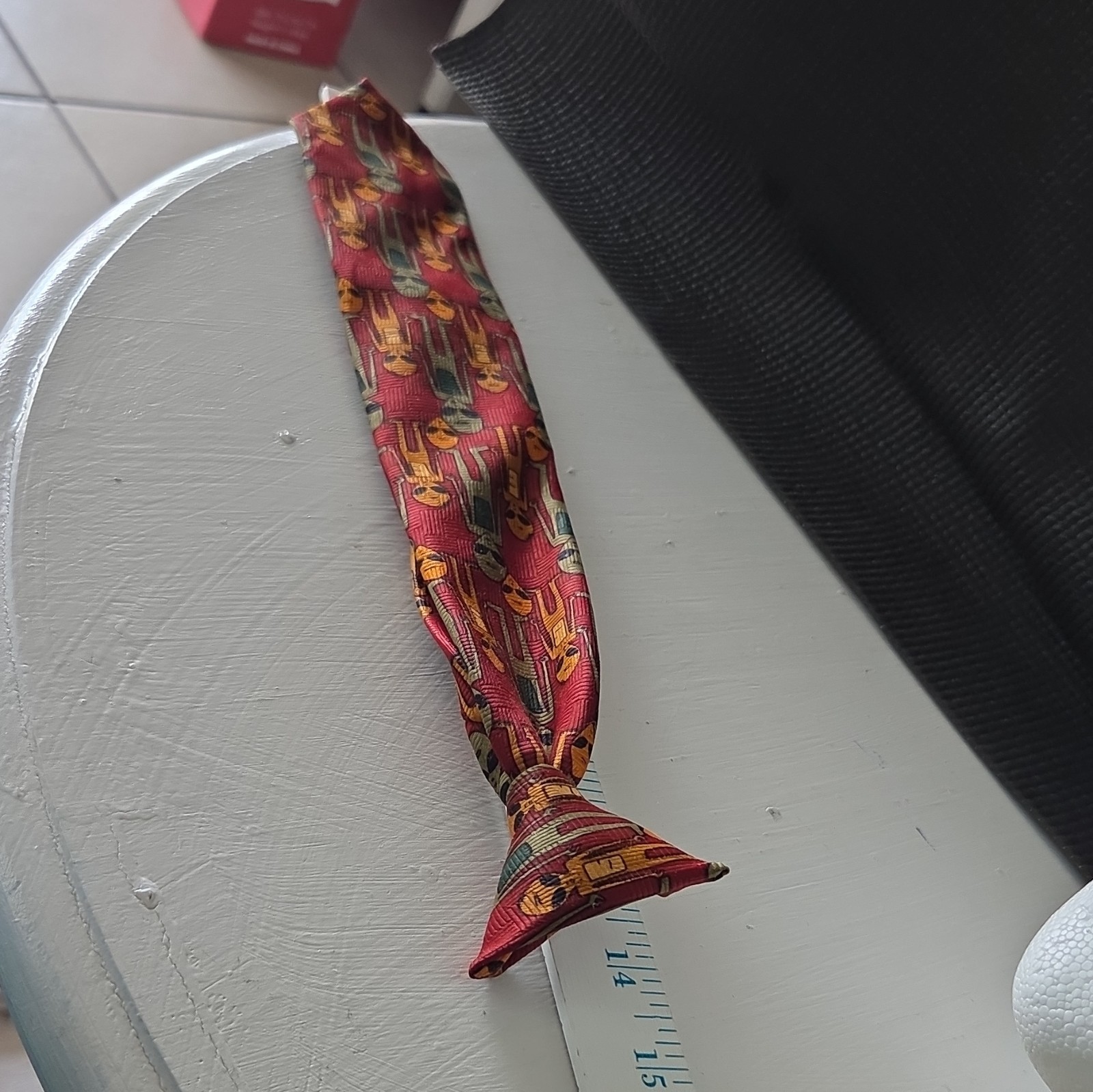 Herringbone Children’s Red Alien Novelty Zipper Clip-On Tie Polyester