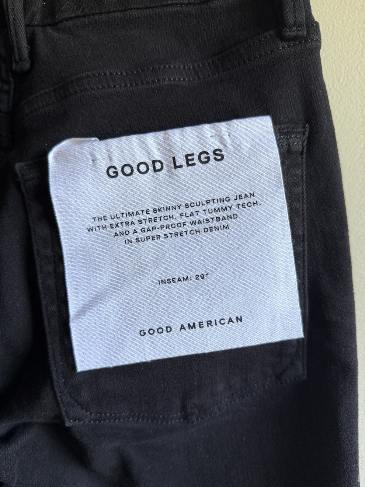 Good American Good Legs Skinny Jeans Black Size 6/28