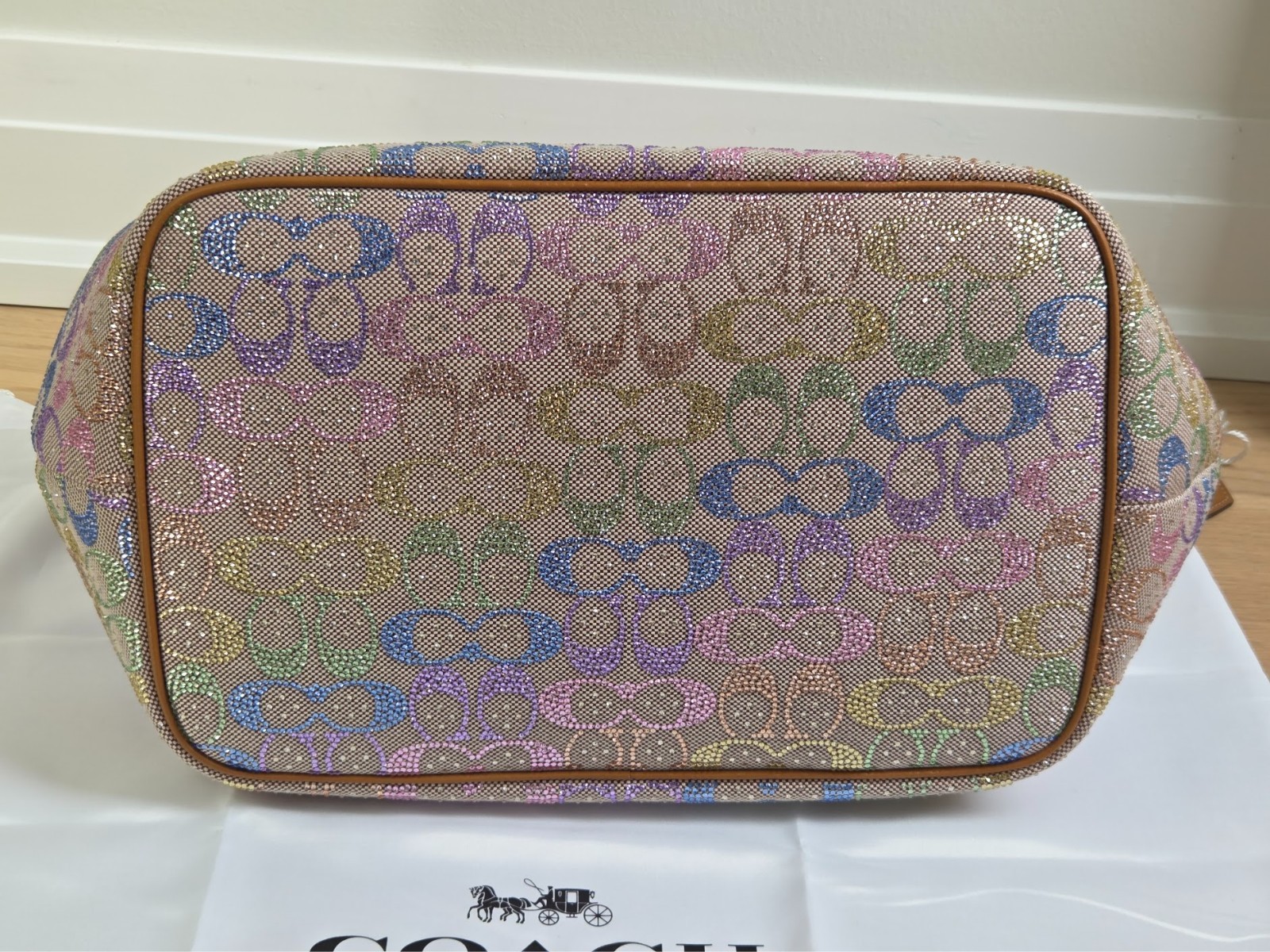 Coach Large Kisslock Frame Bag In Crystal Signature Jacquard | CCX15 | Brand New