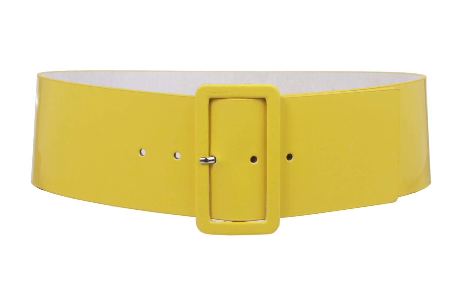 Ladies High Waist Patent Leather Wide Fashion Square Belt