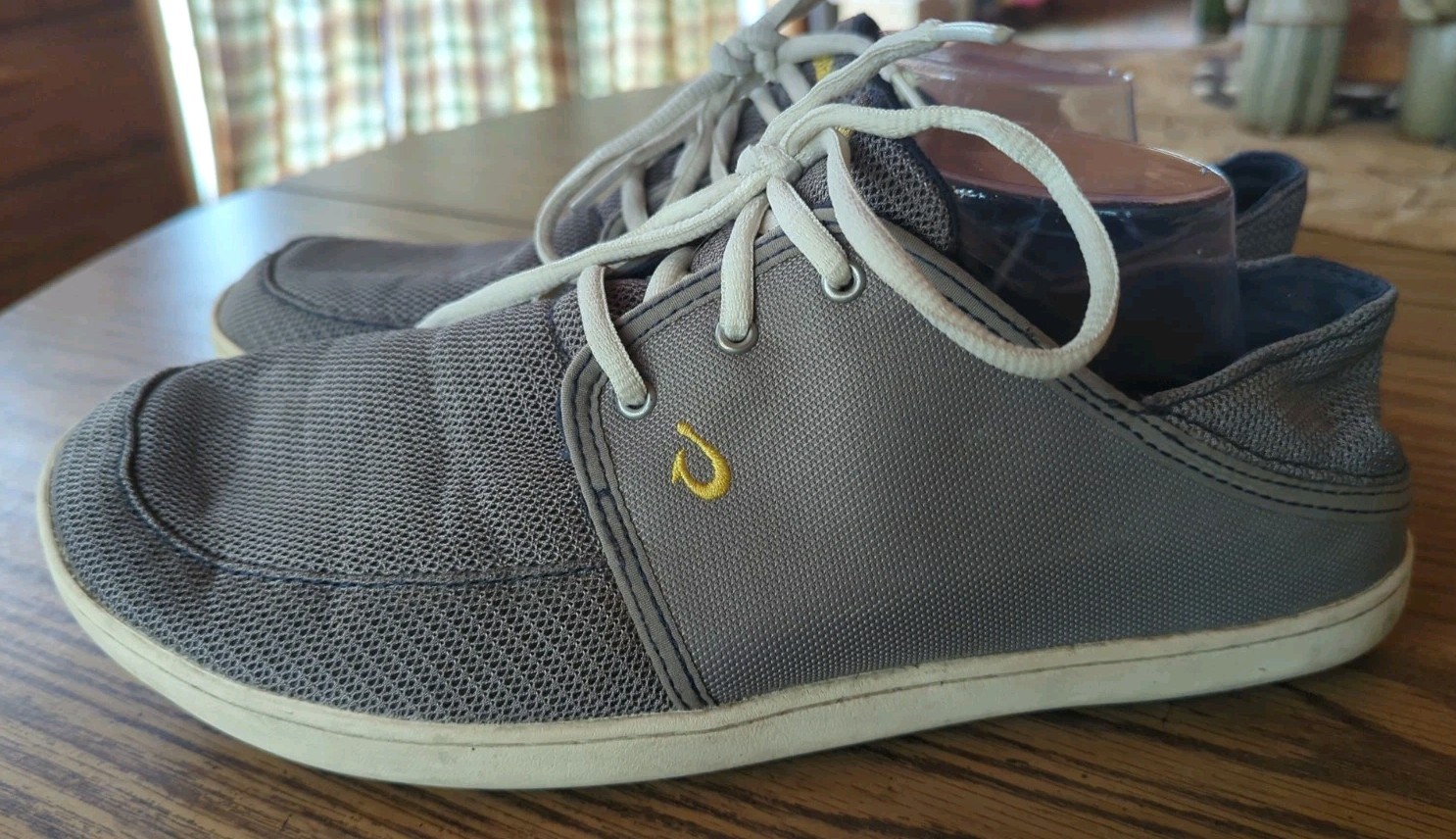 Olukai Nohea Moku Grey Mesh Boat Shoes Slip On Sneakers Men’s Size 10.5 Gray