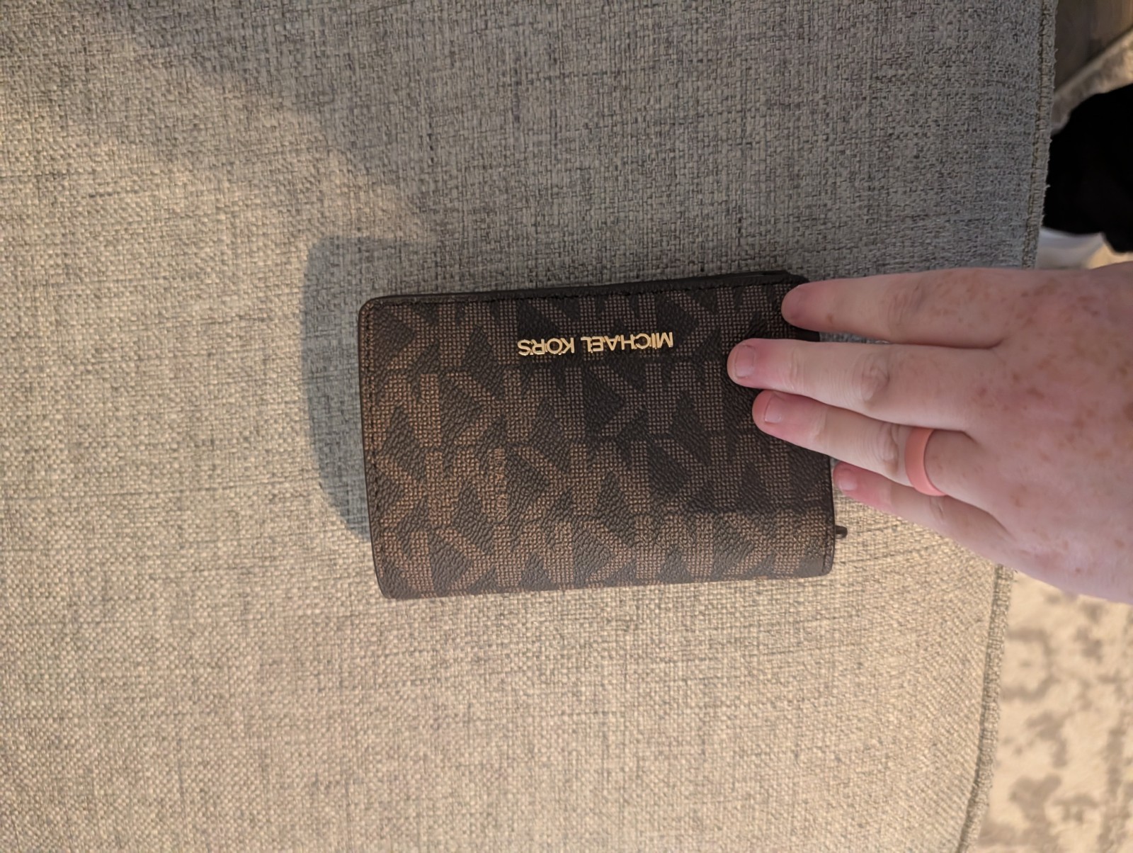 Michael Kors Brown Logo Satchel Zip Top w/ Detachable Strap, Wallet, Pockets