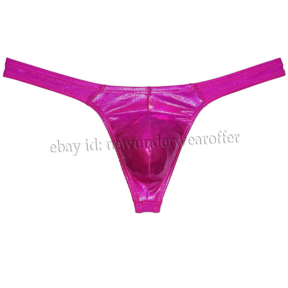 Men Shiny Wet Look Bikini Underwear Classical T-back Bulge Pouch Jockstrap Pants