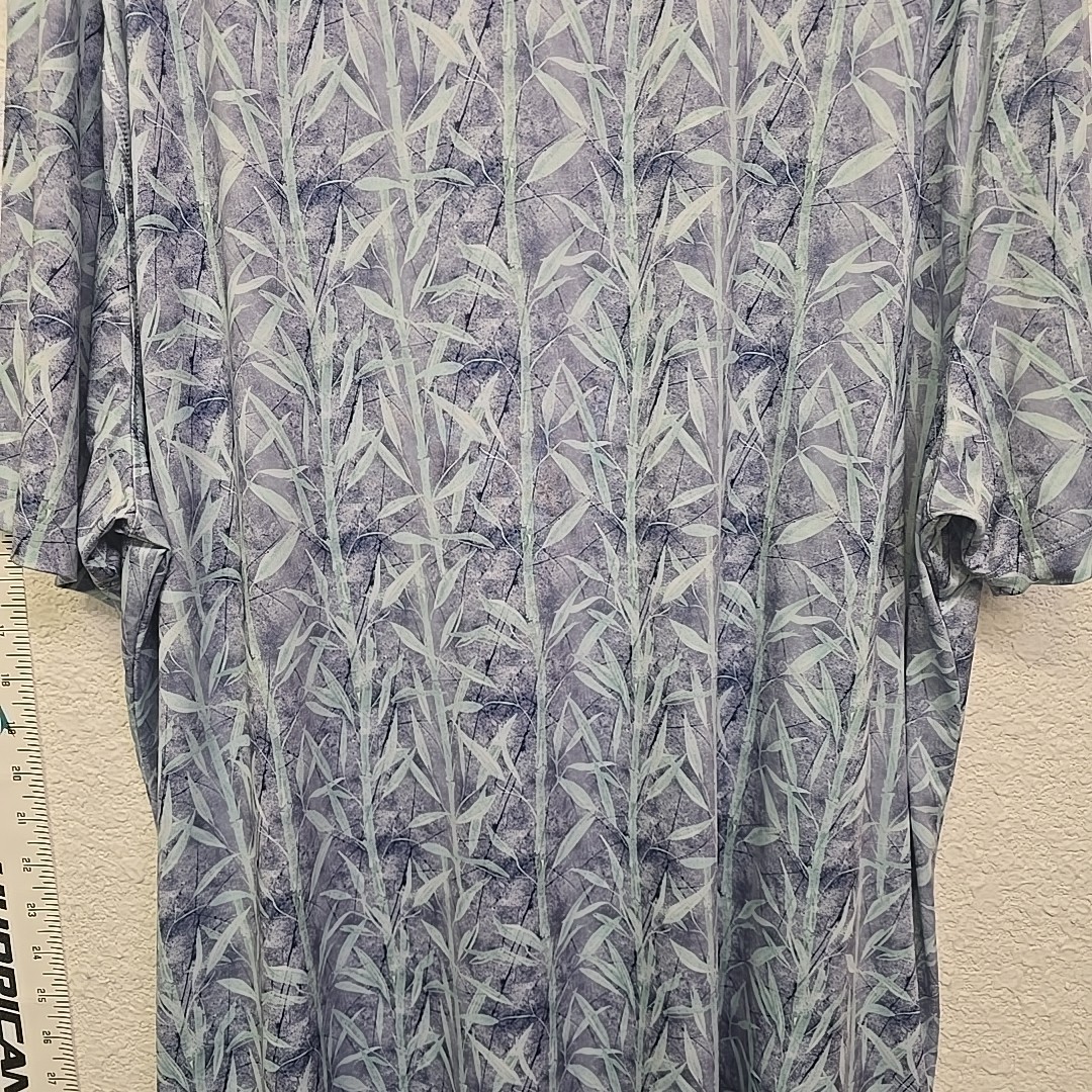 7D 7 Diamonds Polo Shirt Men’s Size XXL Hawaiian Print Golf Blue and Gray Casual