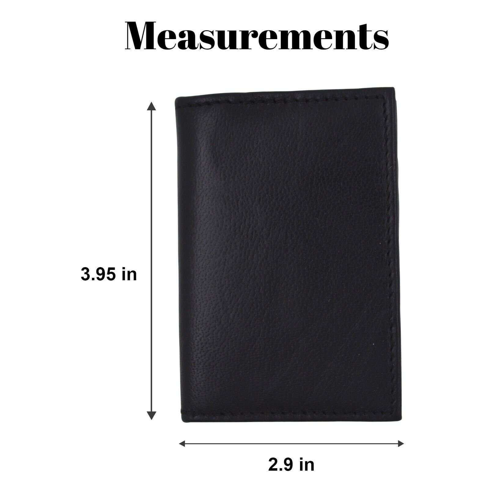 Slim Thin Mens Genuine Leather Bifold ID Window Wallet Credit Card Holder Black