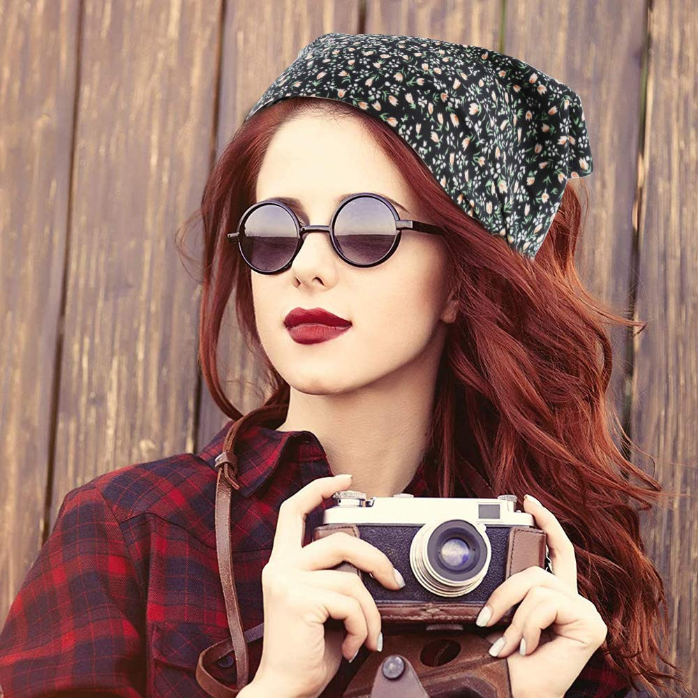 Floral Hair Scarf Headband 5 Pcs Hair Bandanas Chiffon Boho Headbands for Women
