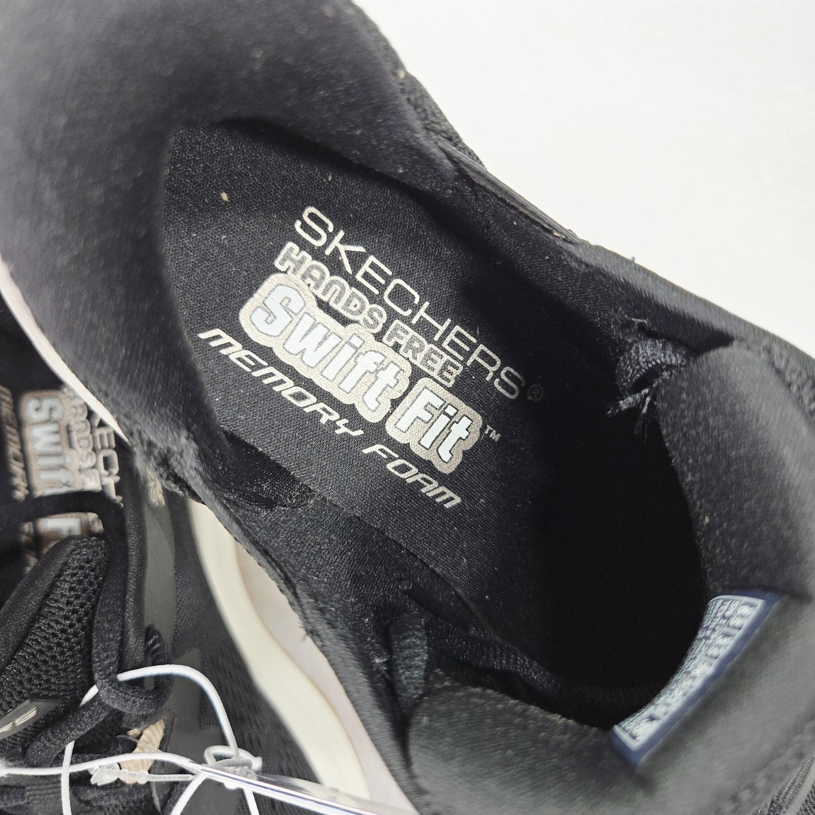 Skechers Swift Fit Shoes Womens 6.5 Black Memory Foam Machine Washable Sneakers