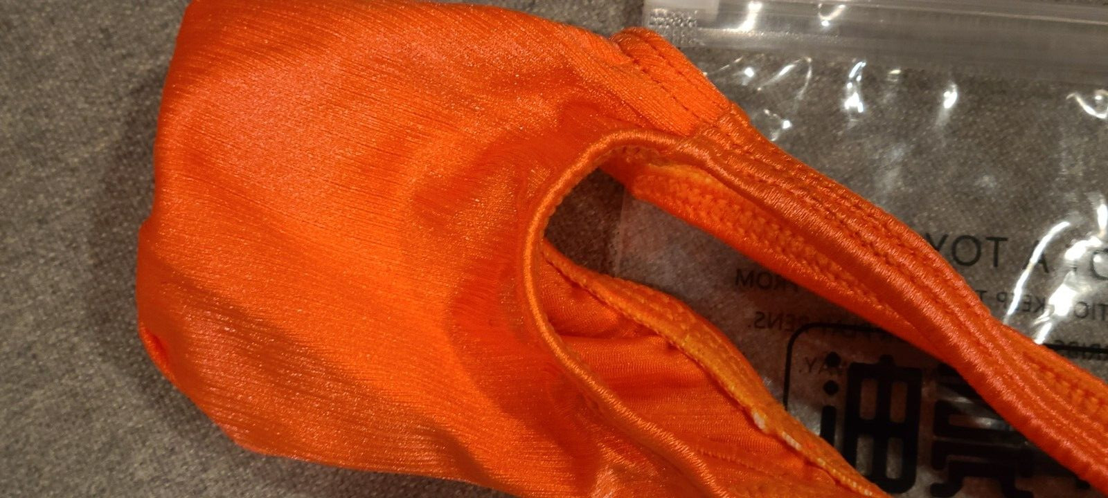 MENS GLOSSY RIBBED FABRIC GRAPE SMUGGLERS MICRO THONG-ORANGE (S/M 28-34)
