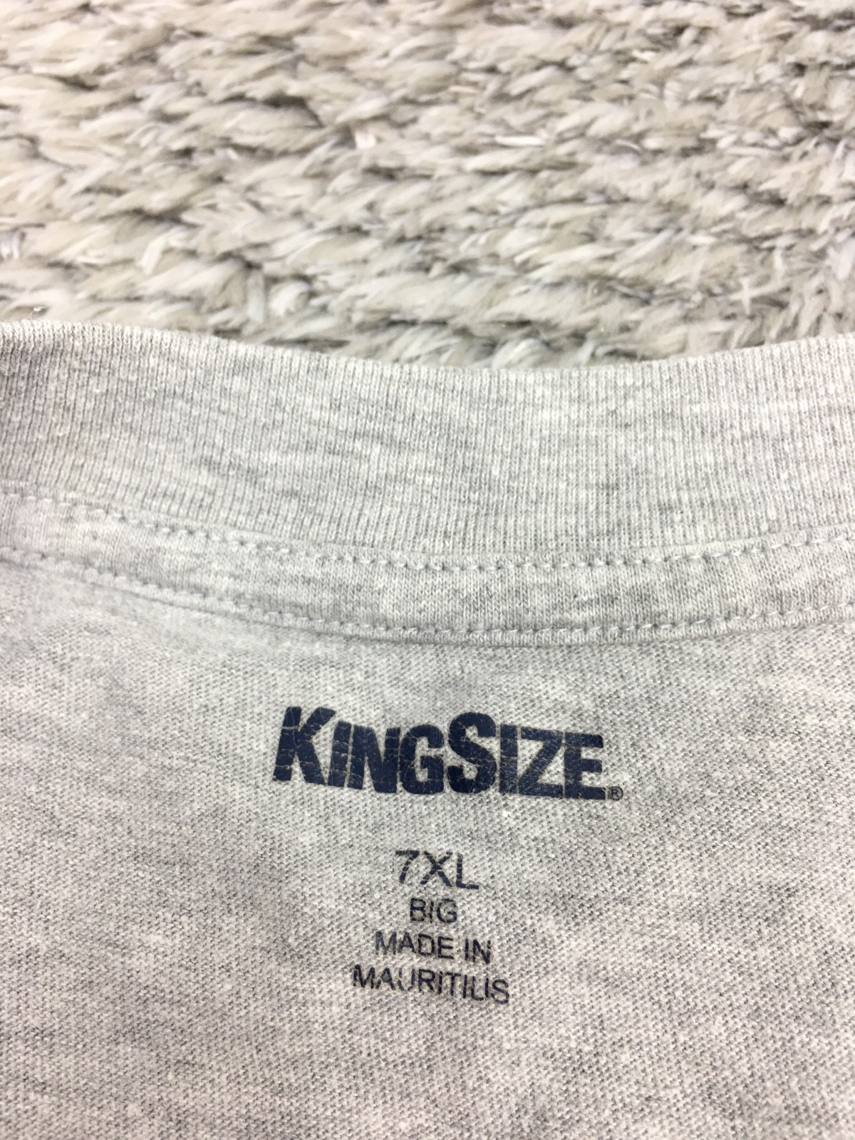 King Size Shirt Mens Size 7XL Big Gray Long Sleeve Cotton