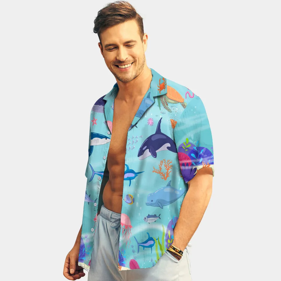 Ocean Fish Sealife Deep Sea Nature Beach Hawaiian Shirt Gift