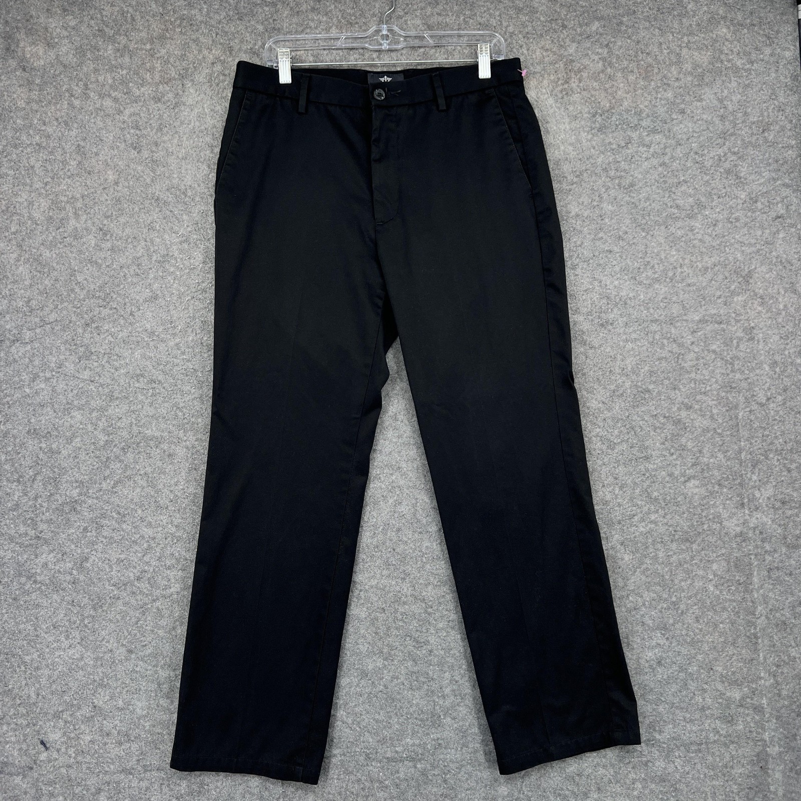 Dockers Chino Pants Mens 33×30 Black Signature Khaki Slim Fit Flat Front