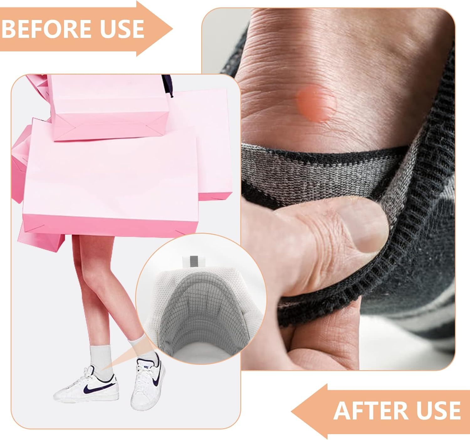Heel Grips for Loose Shoes Heel Cushion Pads No-Slip Shoe Inserts Half Wholesale