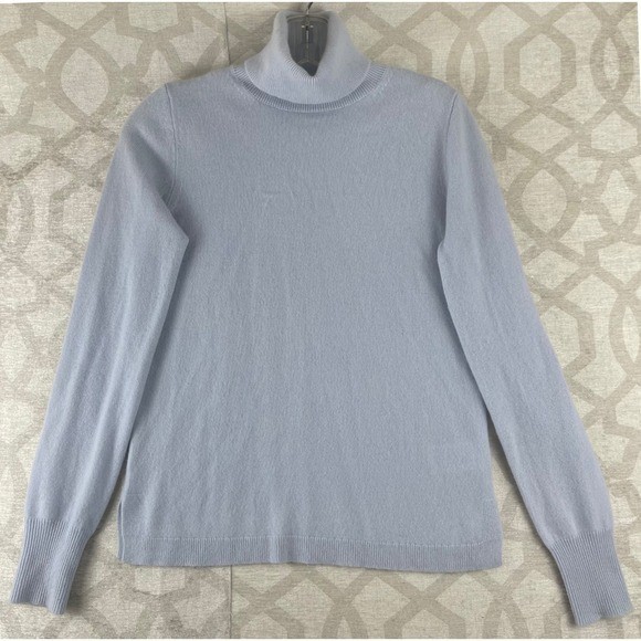 J.Crew Womens XXS 100% Cashmere Turtleneck Sweater Light Blue Periwinkle Ribbed