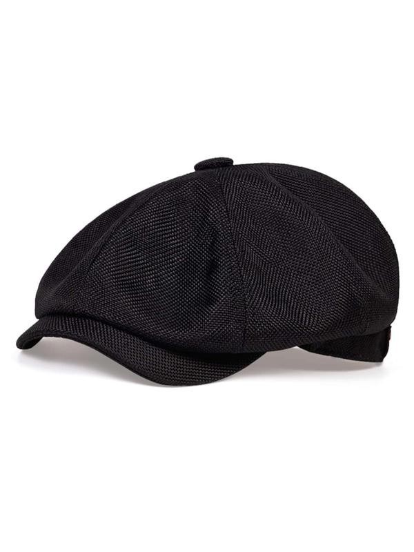 Black Vintage Newsboy Cap Gatsby Hat Classic 8 Panel Flat Ivy Cabbie Driver Cap