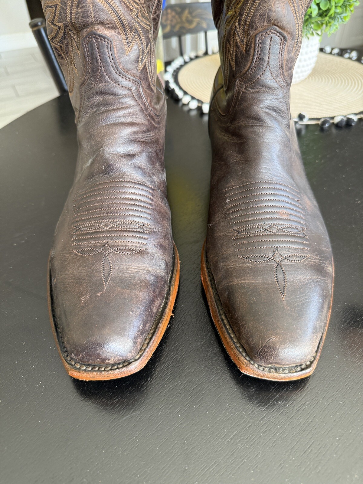 Lucchese Cowboy Boots 9EE Oil Tan Dk Brn ✅r👢1st