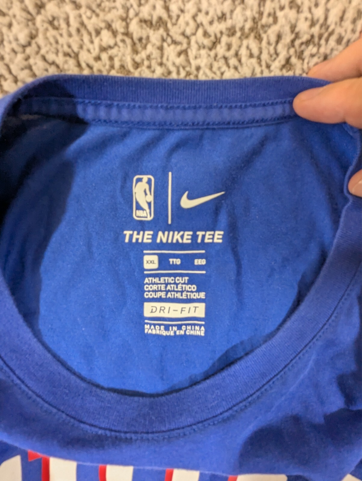 Nike Tee Phila Basketball Shirt Mens XXL Simmons 25 Blue Short Sleeve Dri Fit