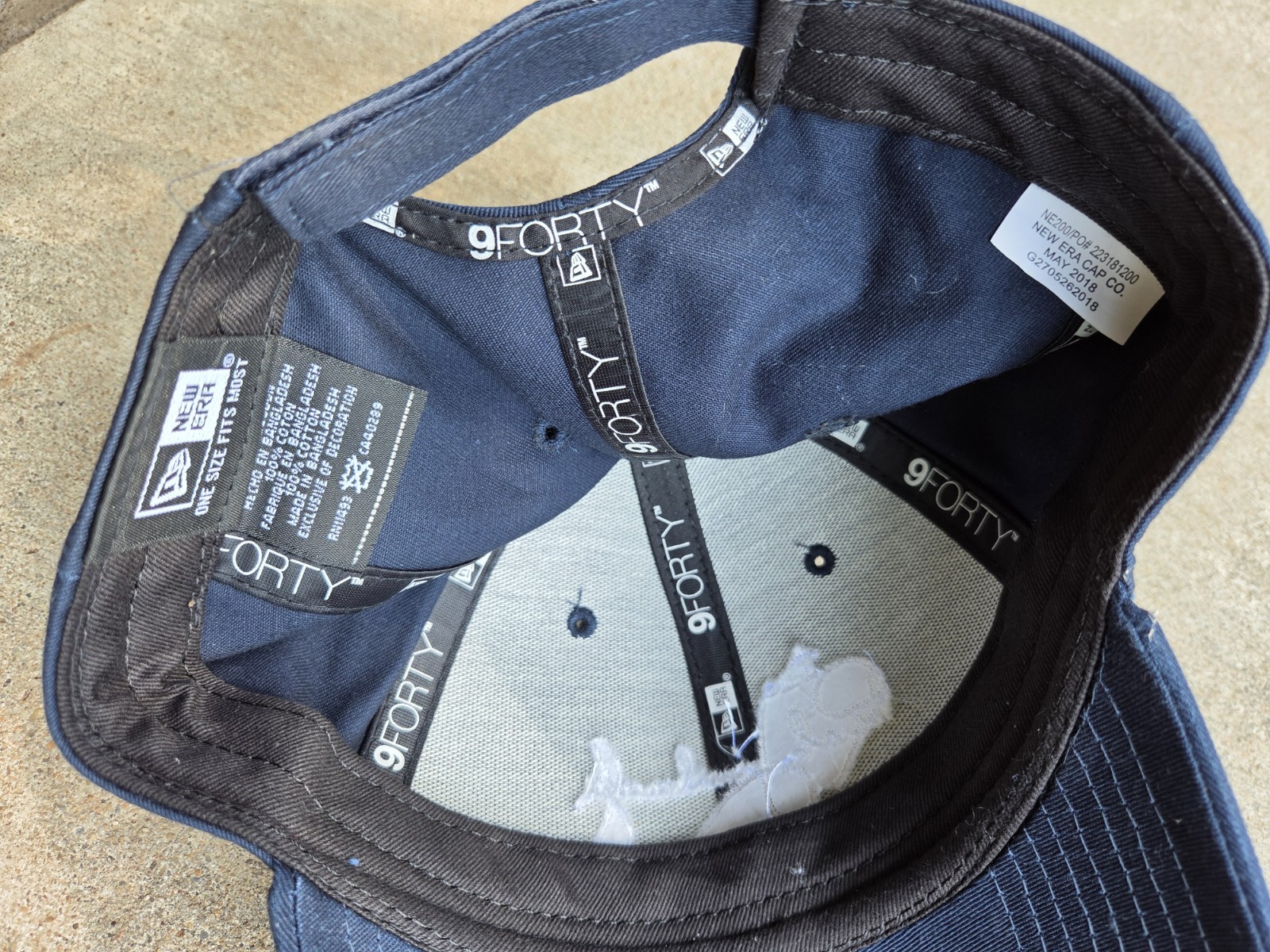 New Era Navy 9FORTY Adjustable Baseball Cap “The D” Solid Casual One Size