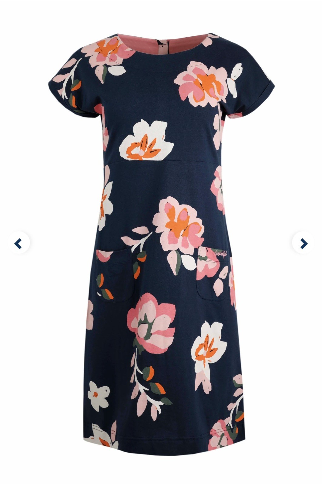 Weird Fish Tallahassee Organic Cotton Jersey Dress Women’s UK 14 Rich Navy