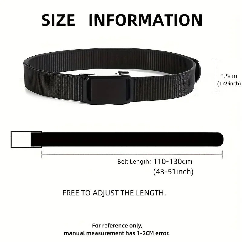Mens Ratchet Belt Nylon Web Belts for with Automatic Slide Buckle Tactical Belt*