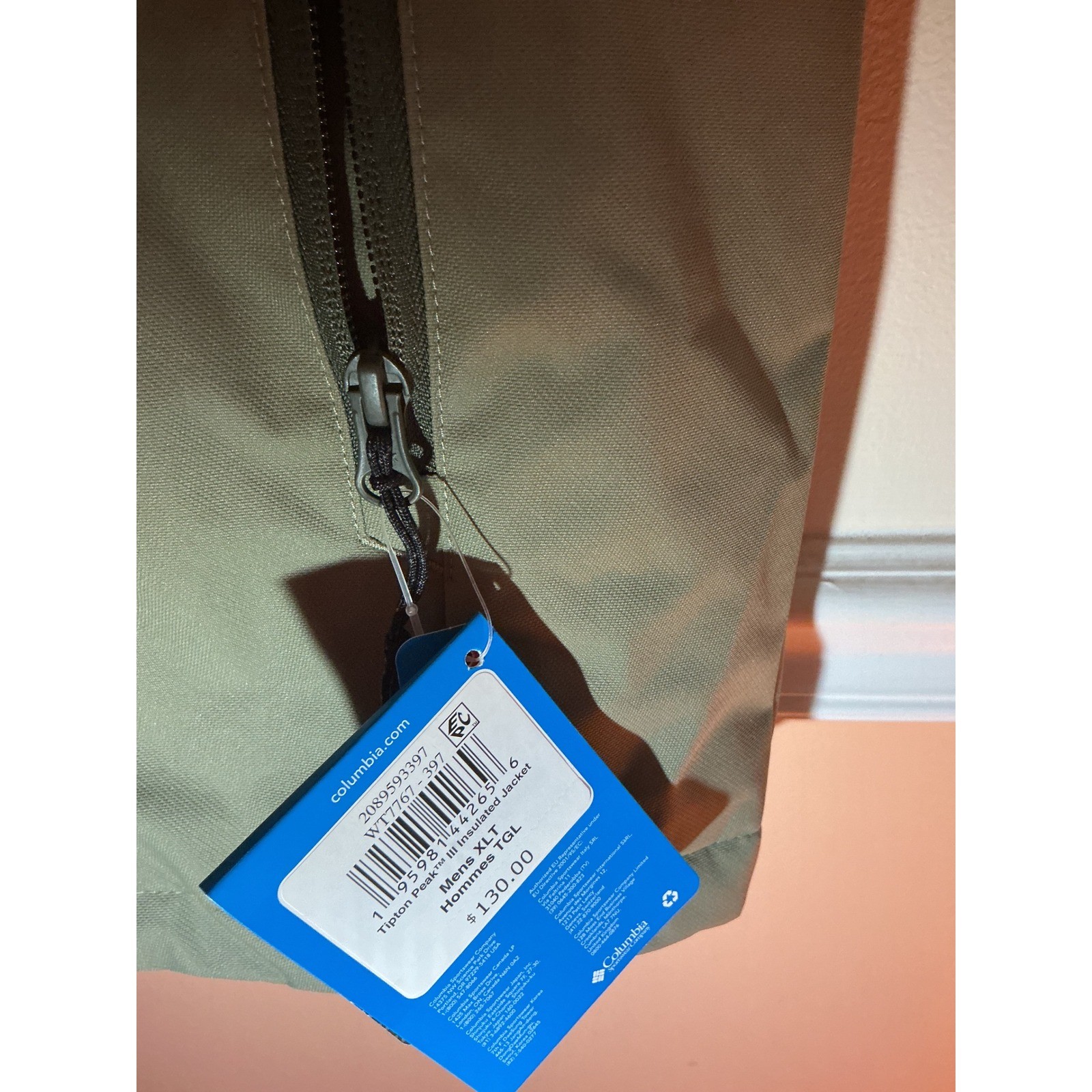 Columbia Men’s Jacket XLT Tiptop Peak III Insulated Waterproof Hooded Olive