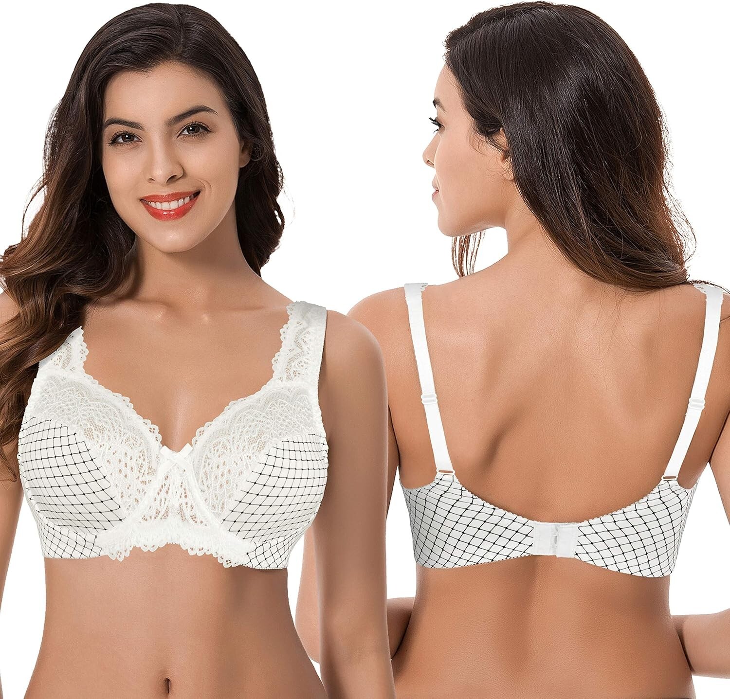 Curve Muse Women’s Minimizer Unlined / Unpadded Underwire Bra 36DDD 2-Pack