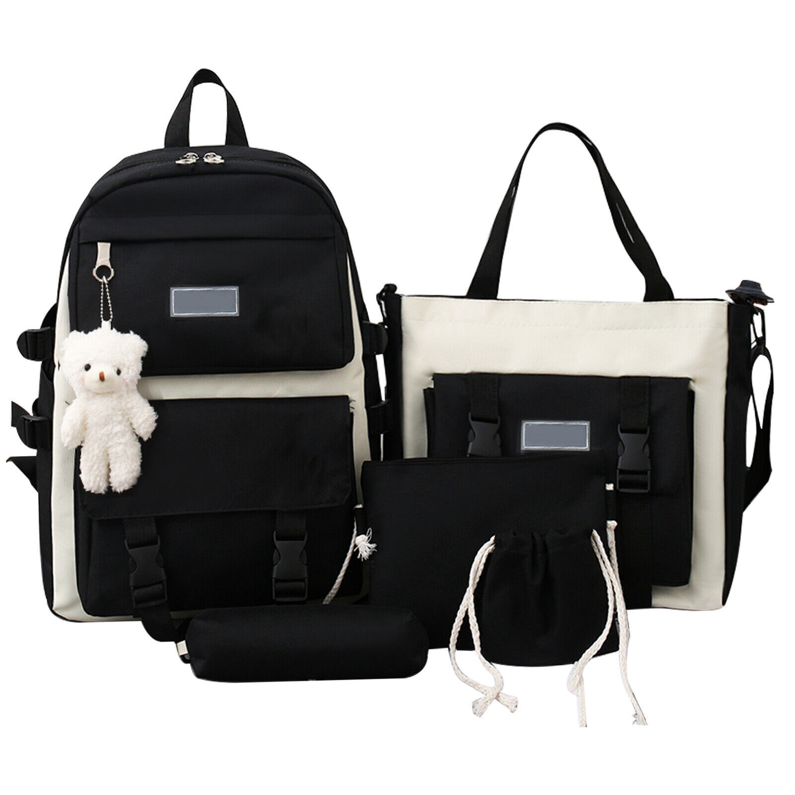 5pcs Backpack Set for School Teens Girls Daypack Cute Trendy Large Shoulder Bag