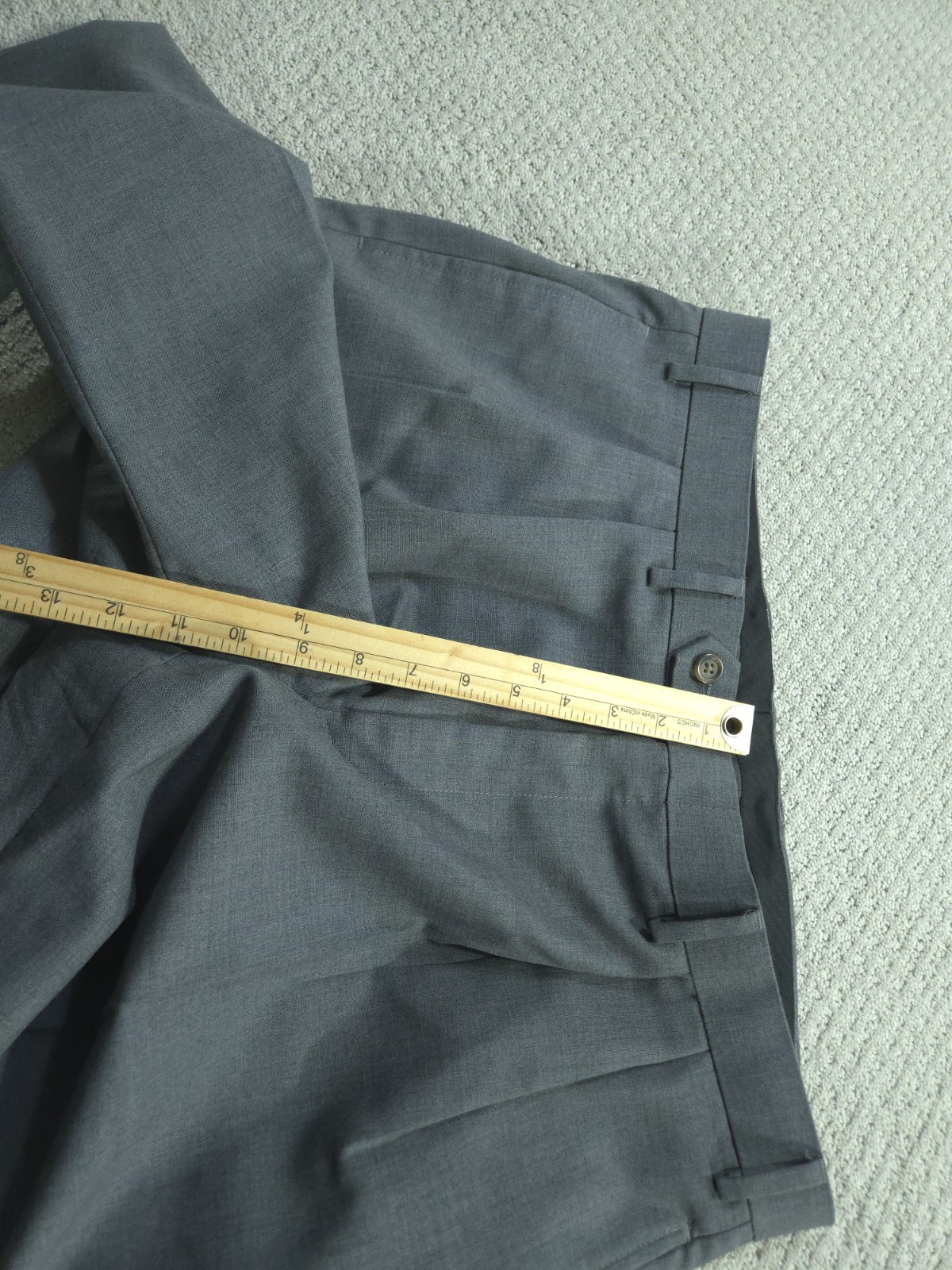 Ralph Lauren Pants Mens 36×30 Gray Wool Dress Trousers Stretch Total Performance