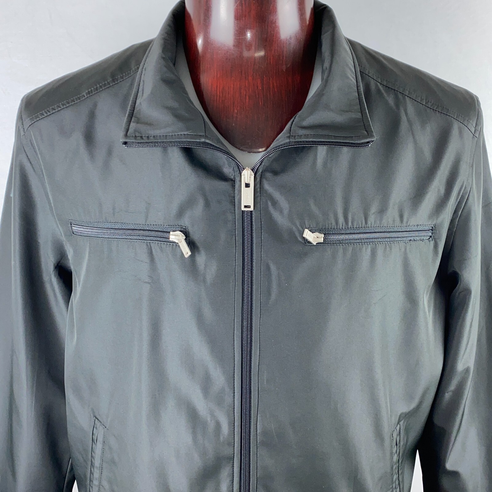 Guess Mens Jacket Snazzy Full Zip Chest Pockets All Seasons Casual XL*