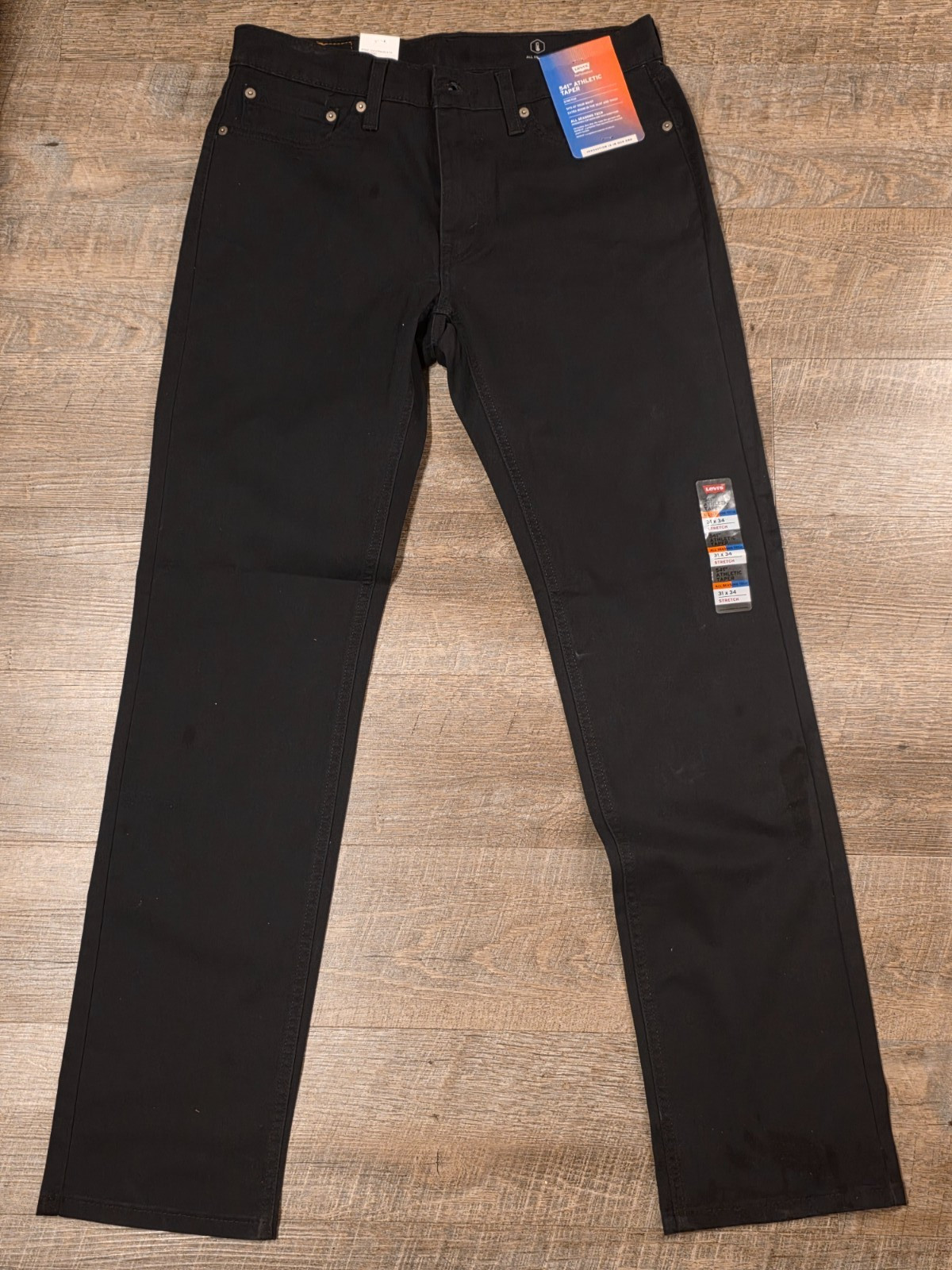 NWT NEW Men’s Levi’s Performance 541 Athletic Taper Stretch Black Jeans 30X30