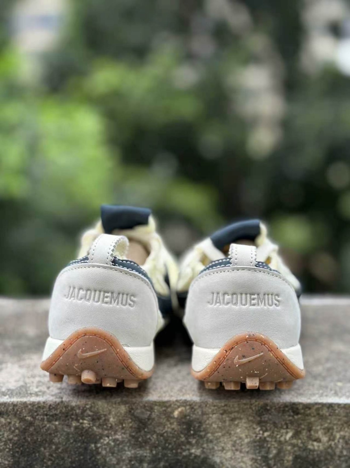 Mens Jacquemus x Nike Moon Shoe Cream Dark Navy Flat Designer Running Sneakers
