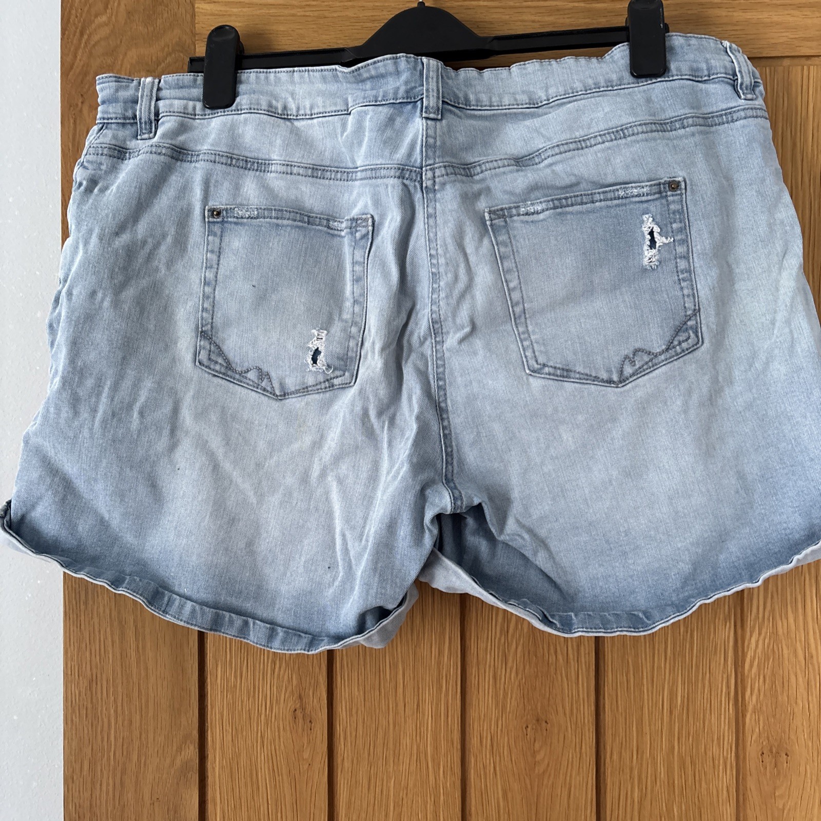Next Light Wash Distressed Denim Shorts Size 20