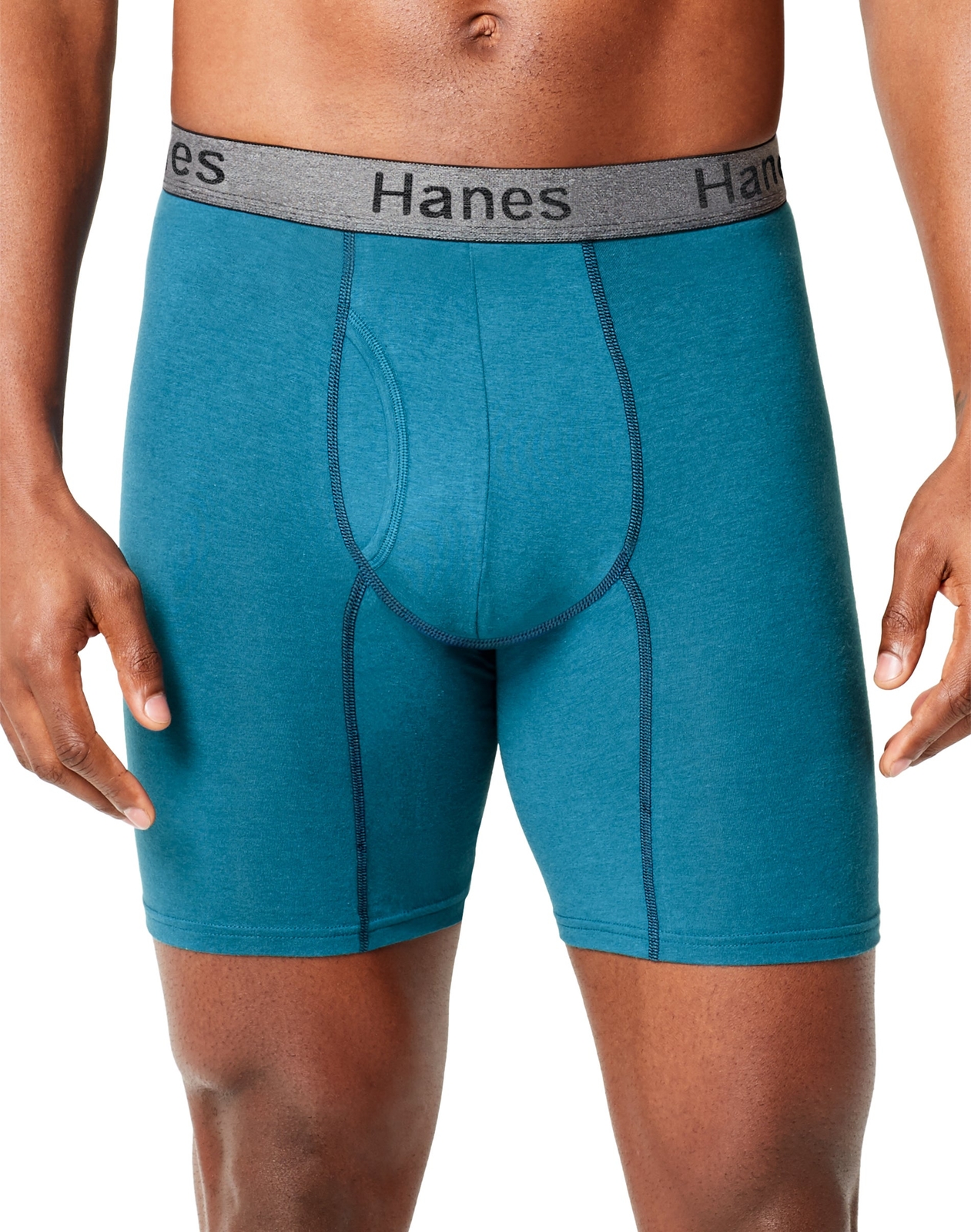 Hanes Men’s Boxer Briefs 3 pack Comfort Flex Ultra Soft Cotton Stretch Long Leg