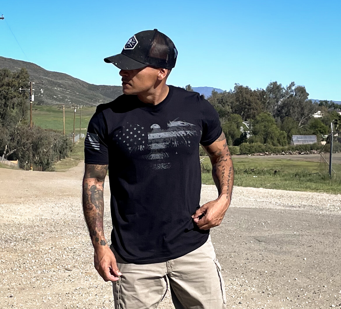 USA Eagle Flag T Shirt Distressed Patriotic American Tee S – XXL