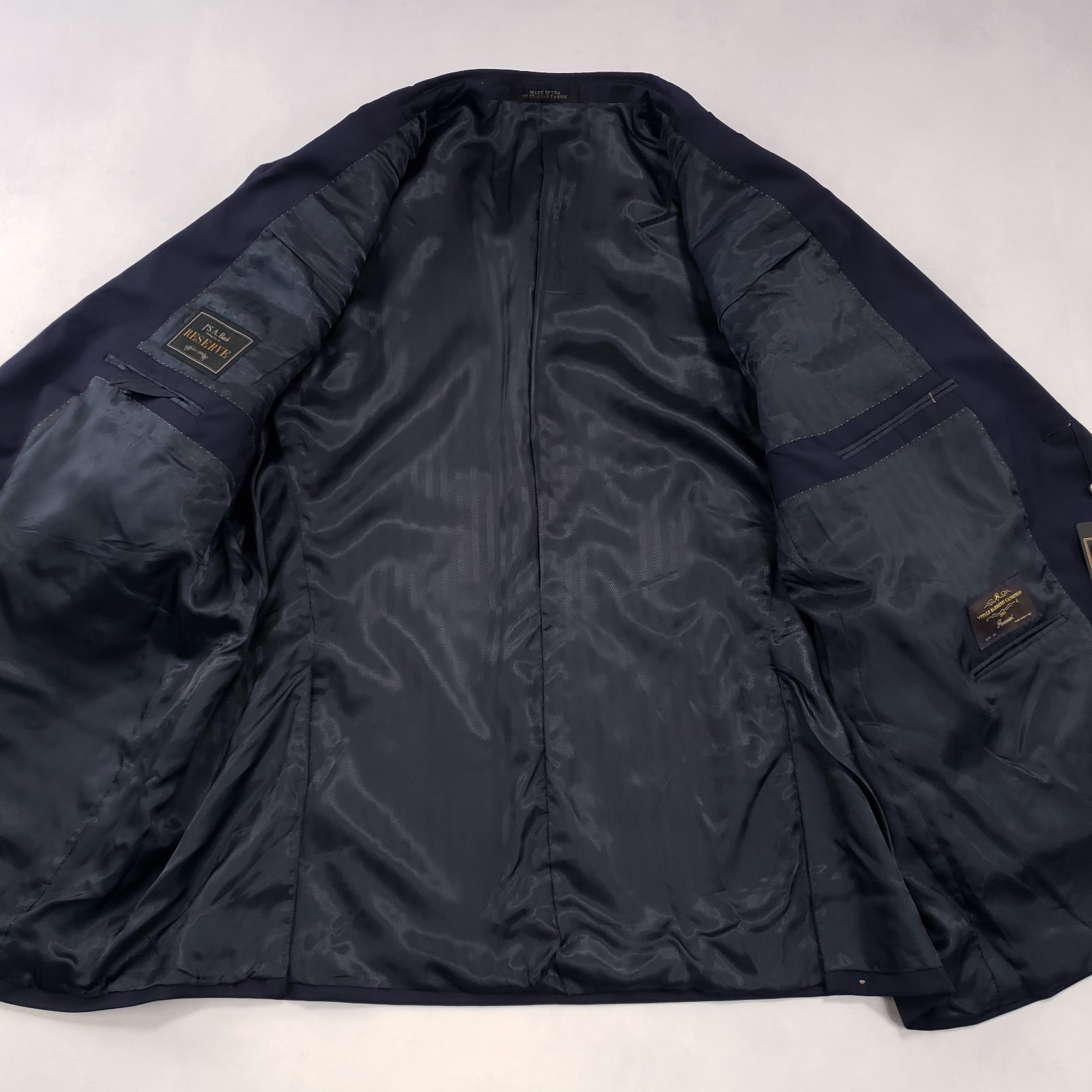 Jos A Bank Reserve Vitale Barberis Suit Jacket Mens 52R Navy Wool Two Button NEW