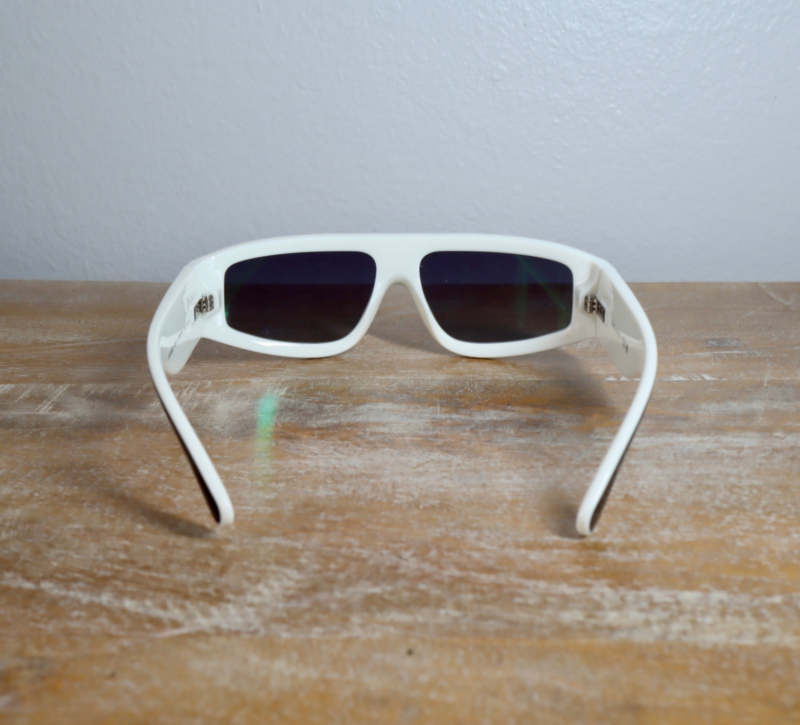 CHANEL 6057 Urban Vintage Shield Sunglasses Black & White/Gray Lens 100% UV
