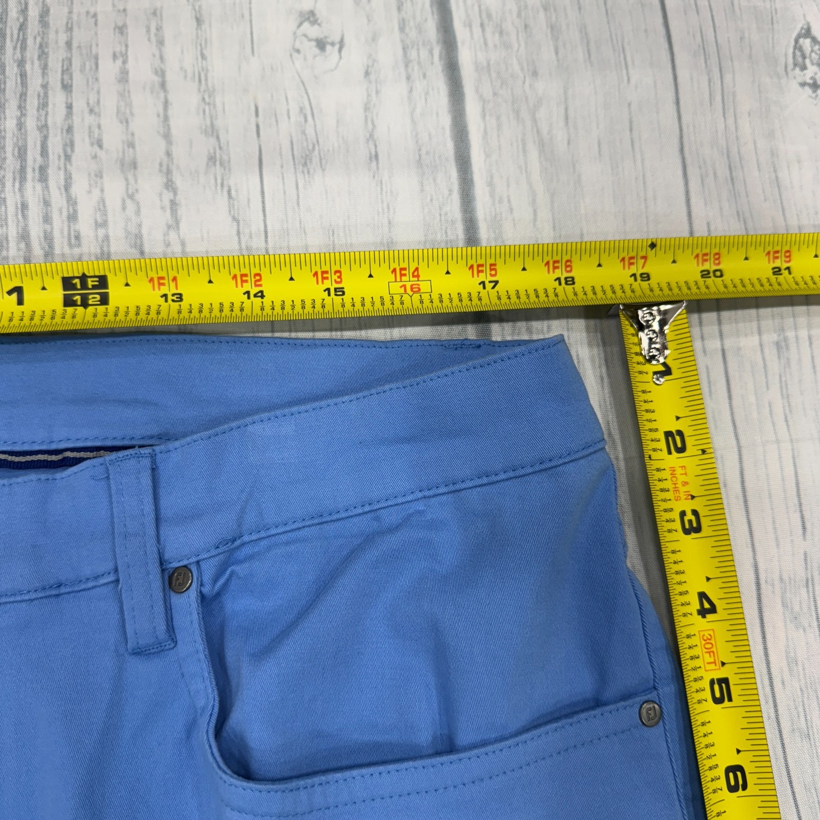 NWT Footjoy Cotton Twill 5 Pocket Pants Lagoon Blue 36×32 Golf Mens FJ $125