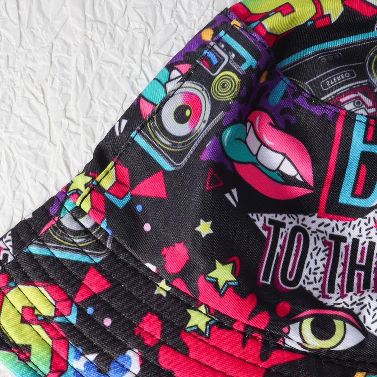 Back to The 80s Neon Retro 1980s Fashion Bucket Hat Fishing Hats Summer Trave…