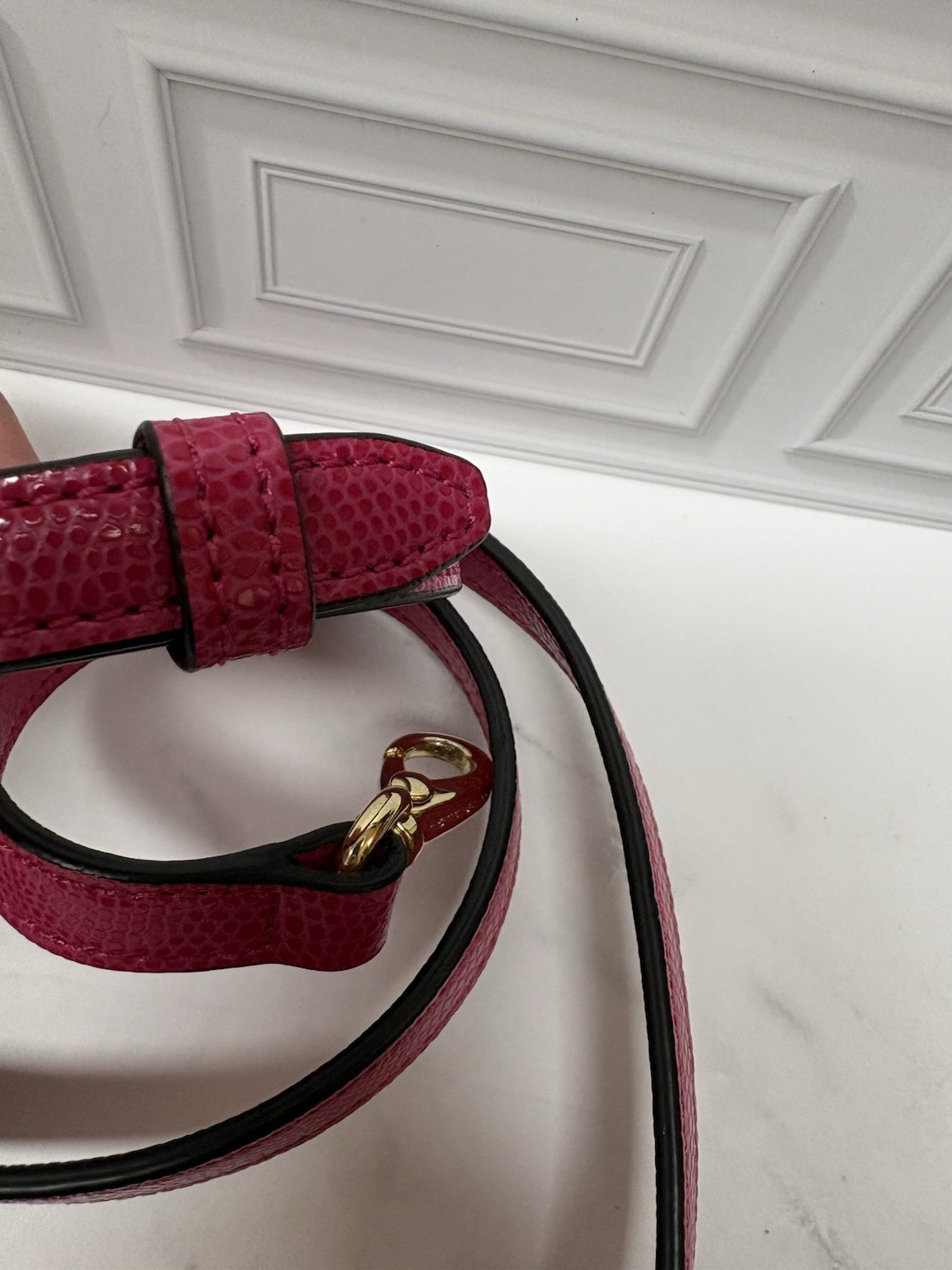 Henri Bendel Adjustable Solid Pink Strap w/ Buckle & Gold Swivel Clips
