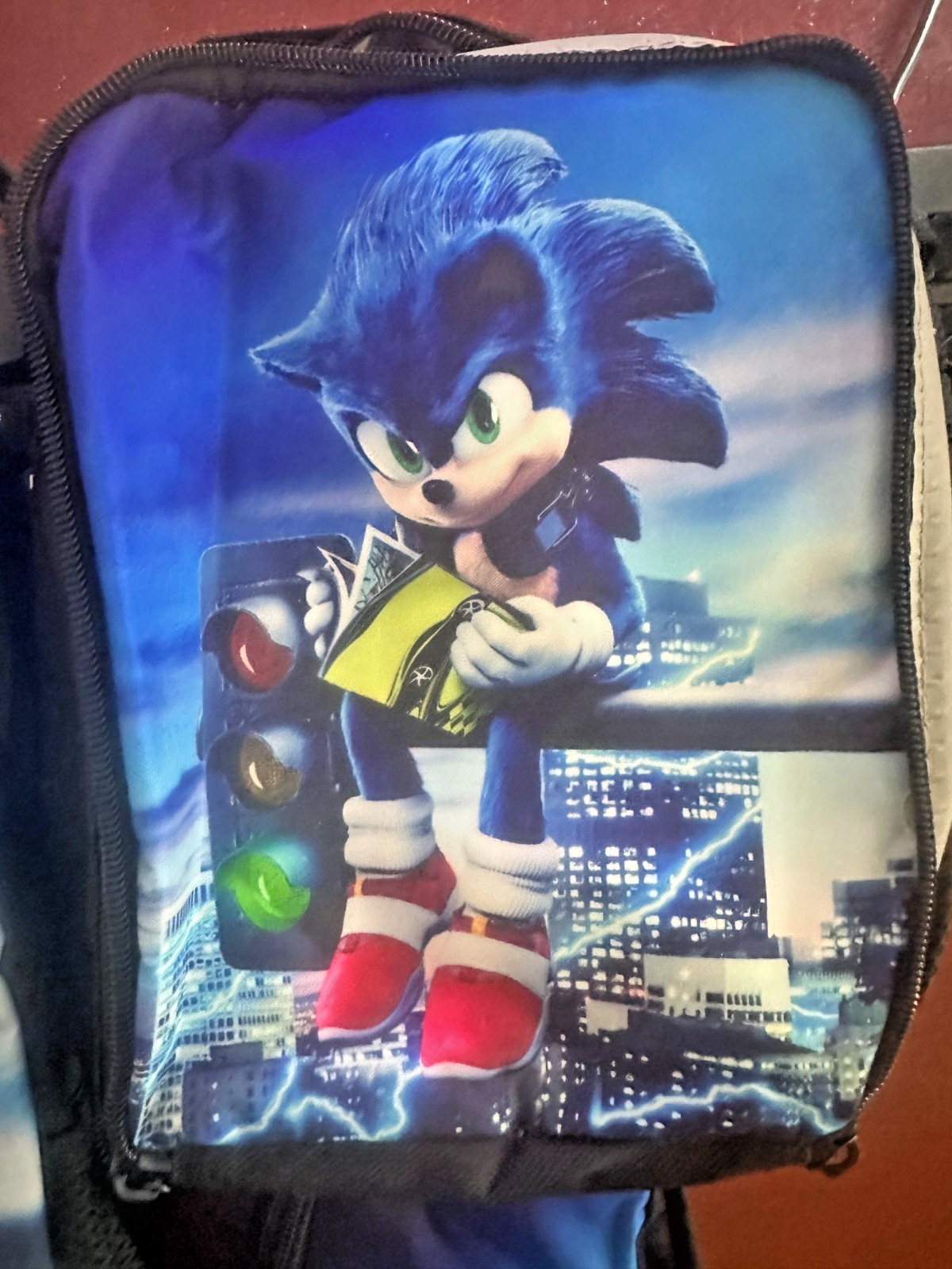 Sonic the Hedgehog Backpack Lunch Bag Pencil Bag Cartoon Backpack 3pcs Set