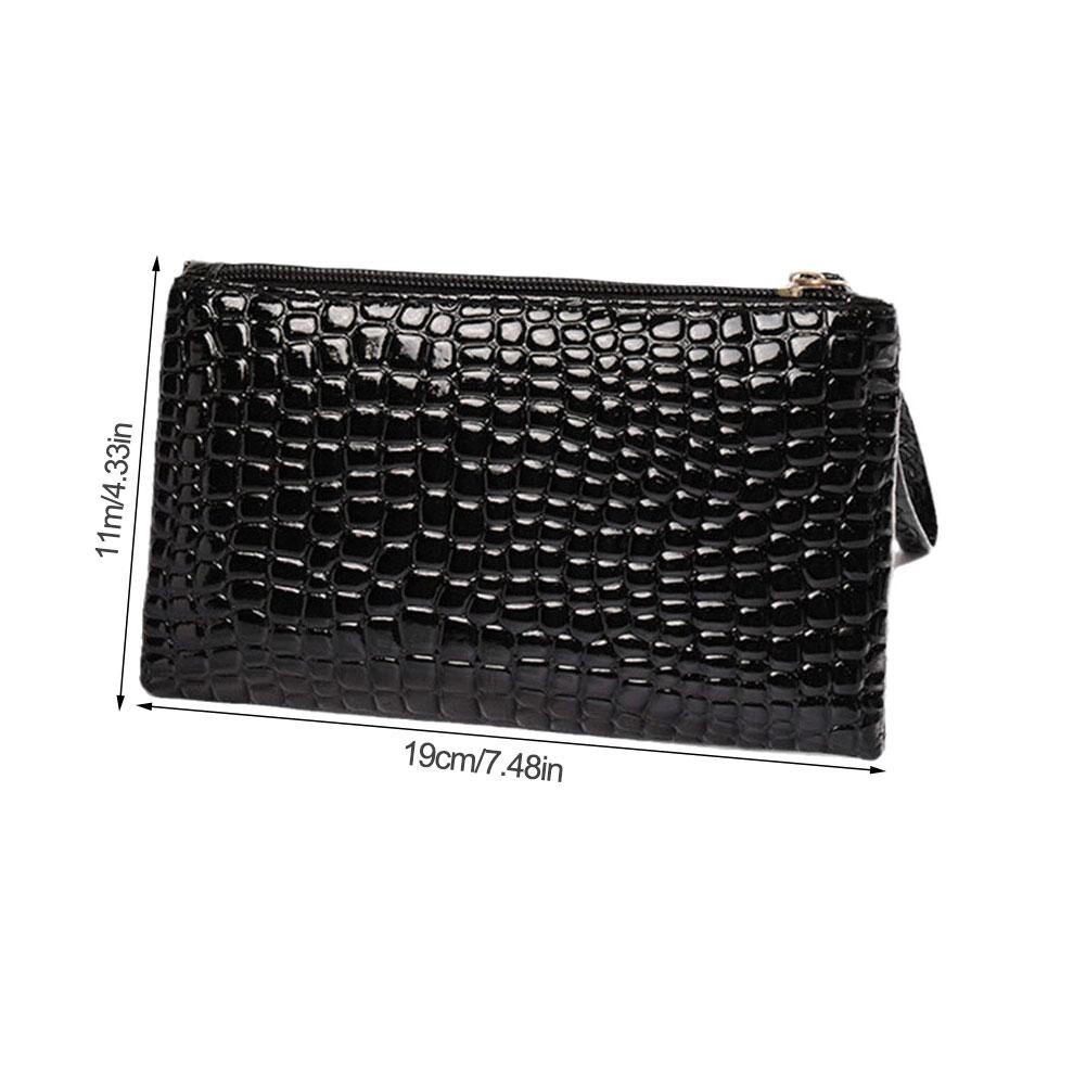 Wristlet Wallet Small Purse Bag Faux Crocodile Alligator Snake skin PU PVC