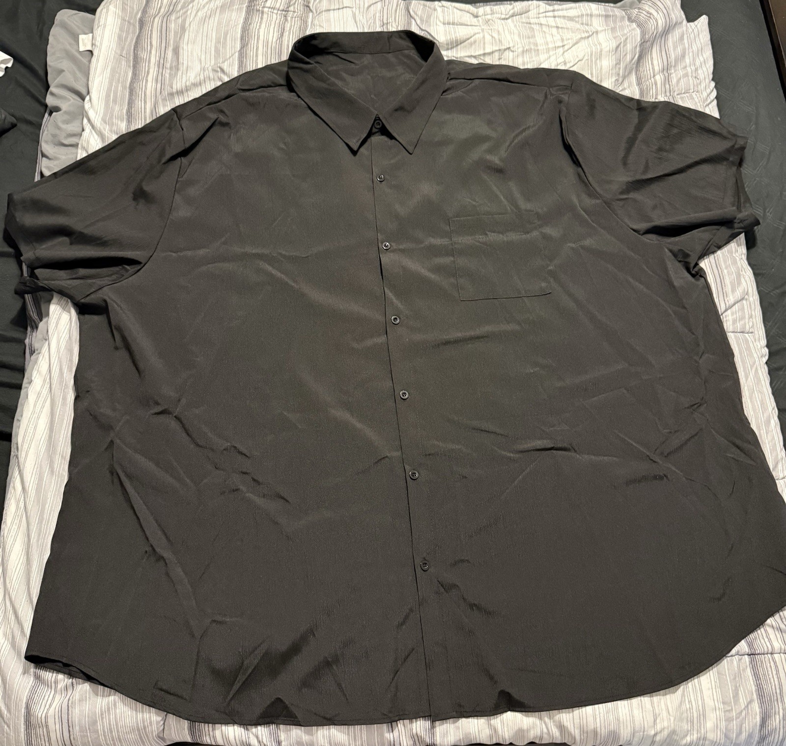 Big & Tall Men’s Black Dress Short Sleeve Shirt Size 7XL New