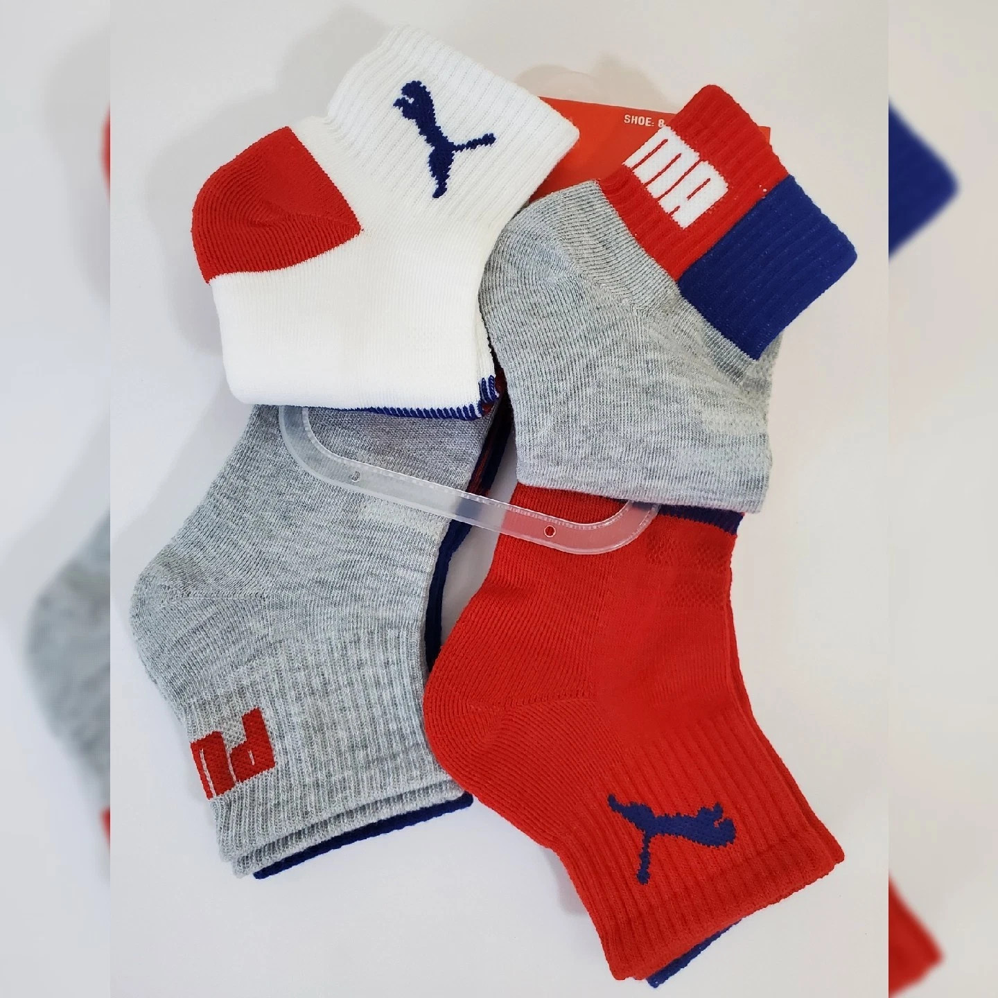 PUMA QUARTER CREW MEN’S SOCKS 6 PAIR SIZE SHOE 8-12 SOCK 10-13 USA SOCCER