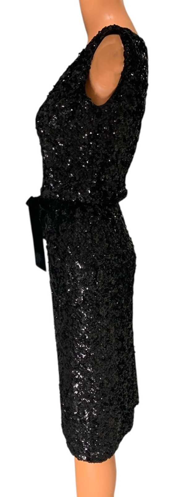 BRANELL Vintage 50s/60s Women’s Sleeveless Sequined Sheath Cocktail Dress – Sz S