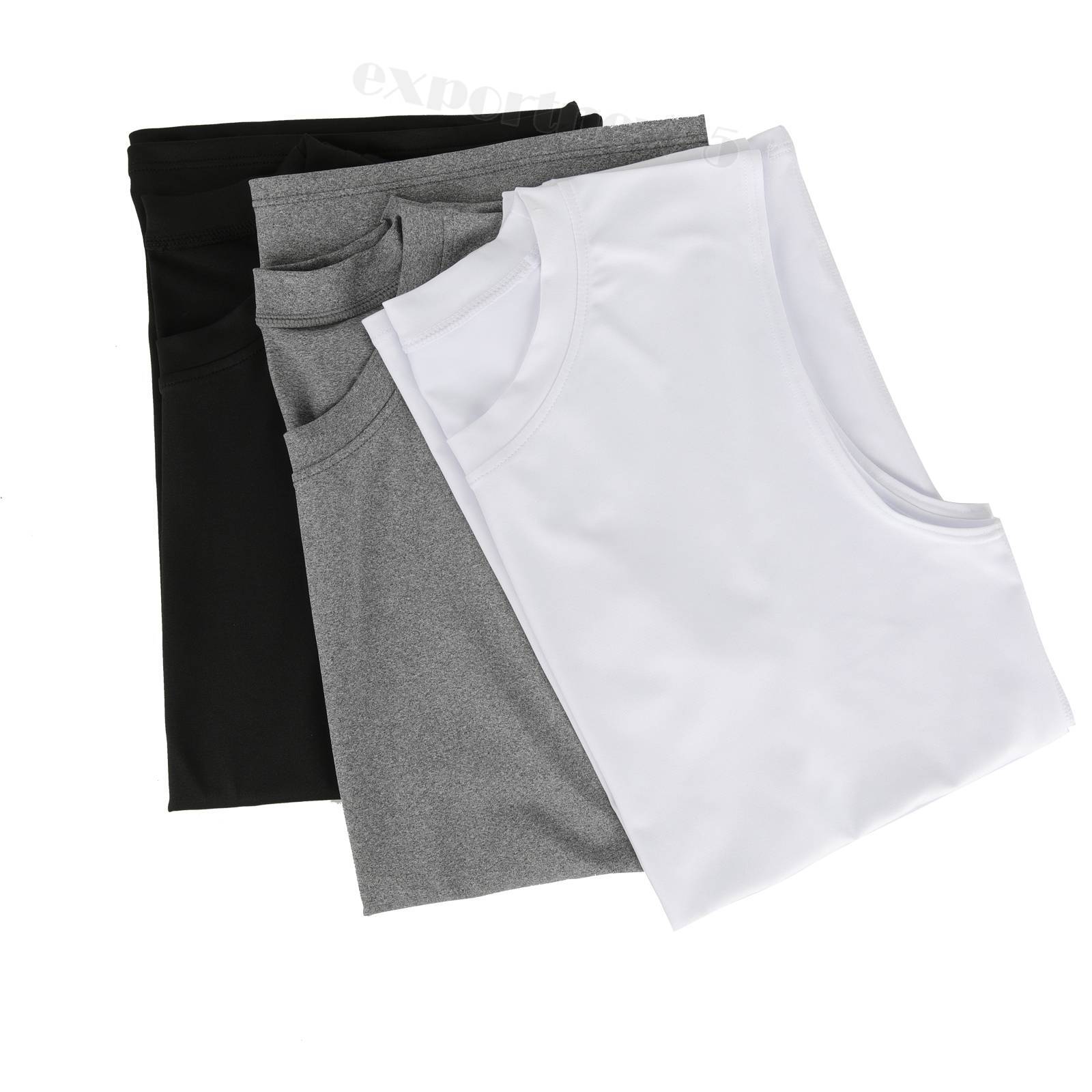 3PCS Mens Compression Sport Vest Tight Tank Base Layer Sleeveless Top Singlet