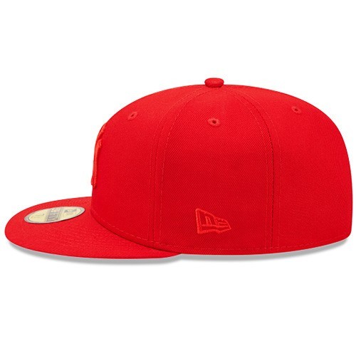 New Era Anaheim Angels Scarlet Fitted Hat MLB Basic Solid Color Red on Red Cap
