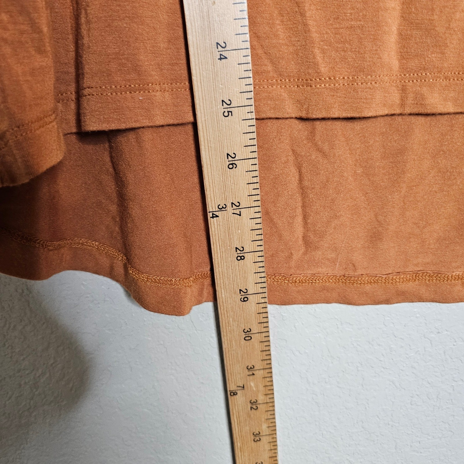 Plain Jane Women Large Basic Crew Neck Short Sleeve T Shirt Rust